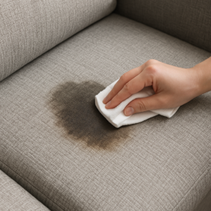 remove body oil stains from a couch 