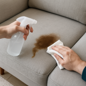 Removing coffee stains from a couch at home
