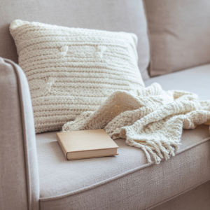 Moisture trapped inside a couch cushion while drying
