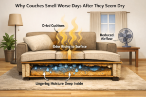 Why Couches Often Smell Worse Days After They Seem Dry