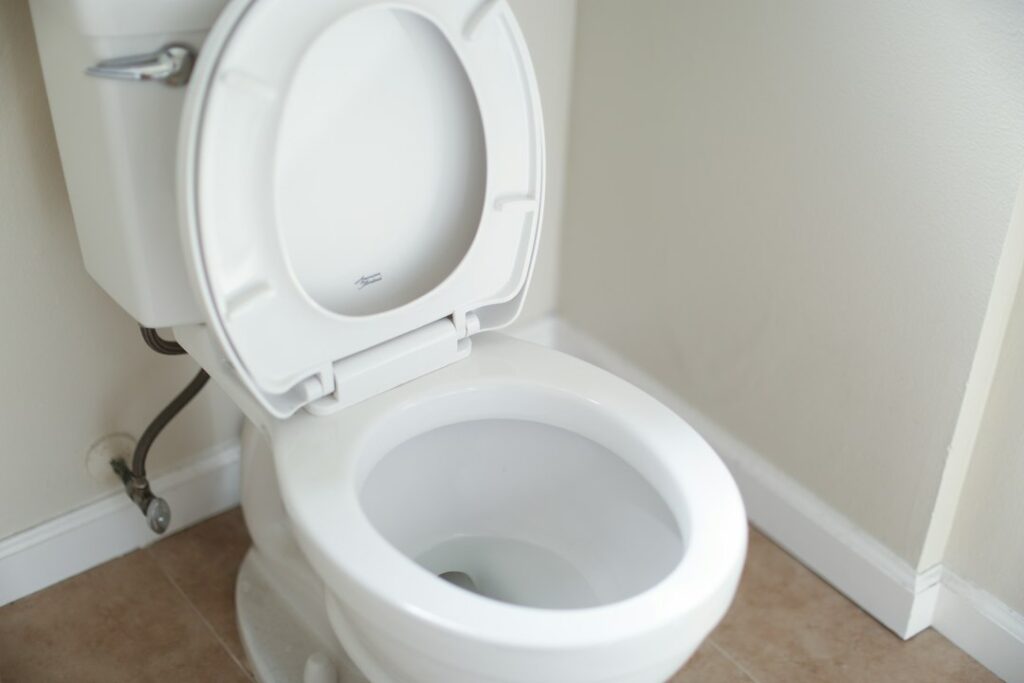 White toilet in a bathroom