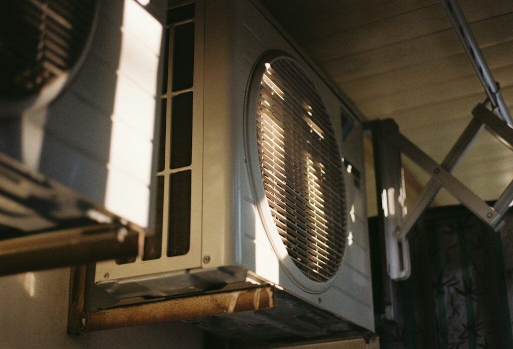 Air conditioning unit outside a home